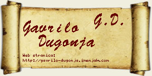 Gavrilo Dugonja vizit kartica